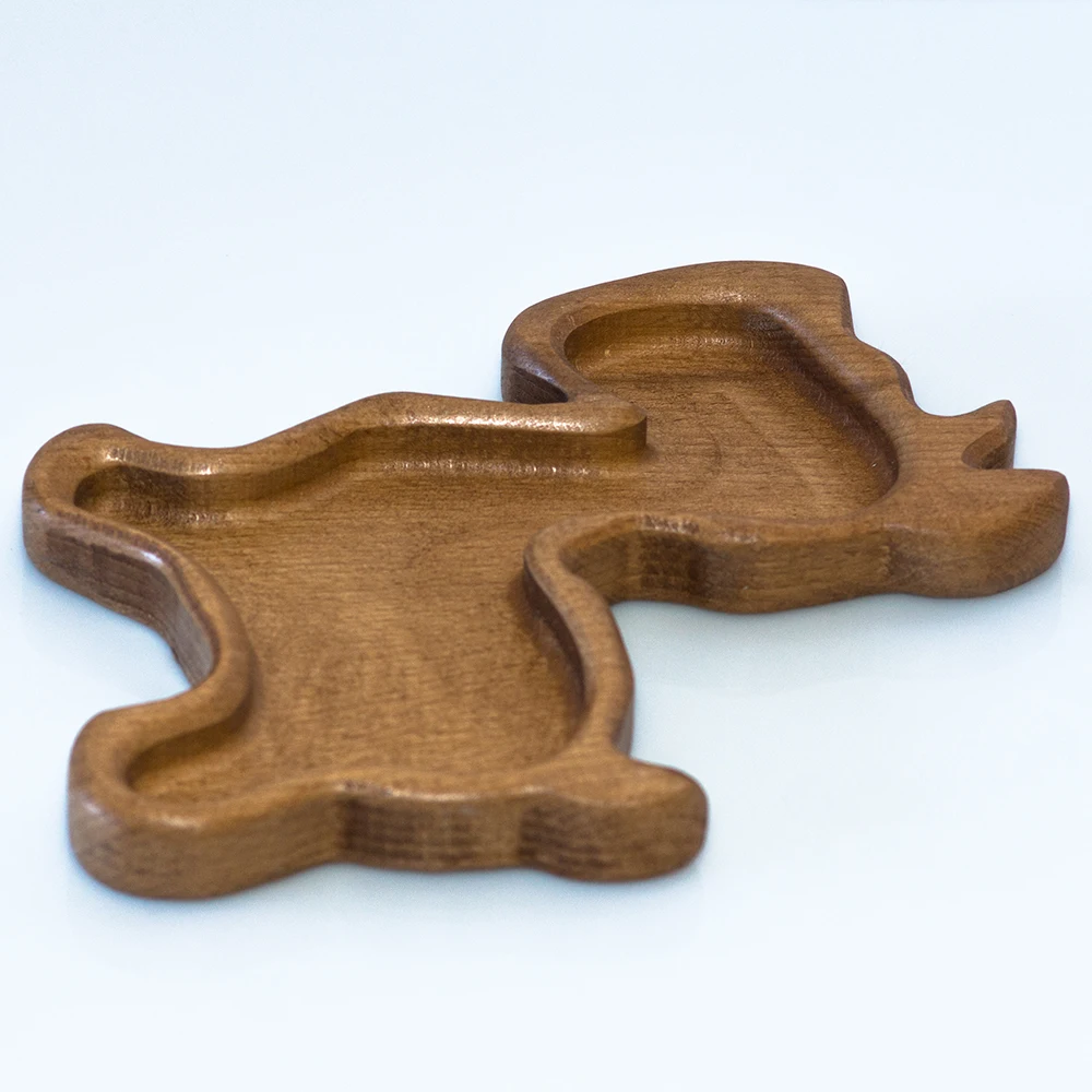A plate for children a wooden dog. Tableware from wood. Wooden tableware children's feeding | Мать и ребенок