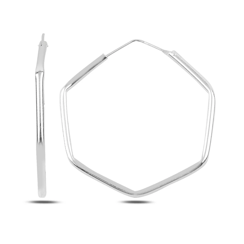 

Silver 925 Sterling 35mm Hexagon Ring Earrings