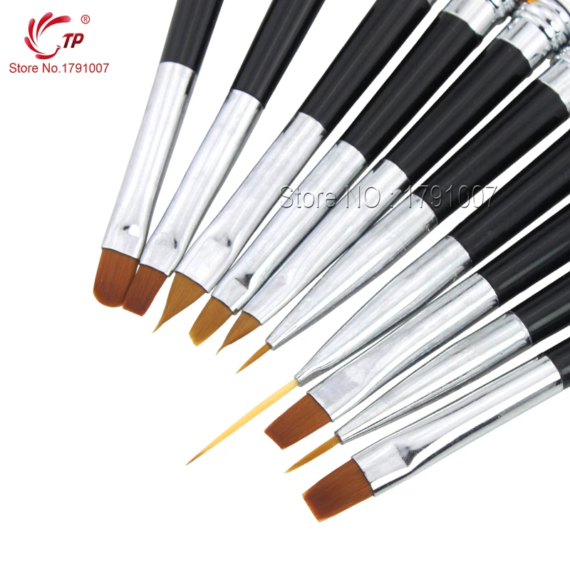 TP 10 шт./компл. кисти для рисования ногтей складной Французский акриловый