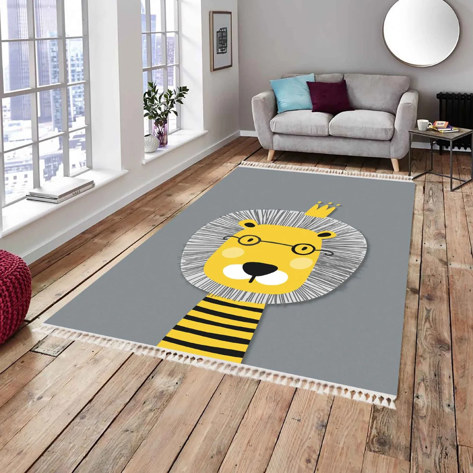 

DECORATIVE CARPET THIN WASHABLE CARPET WITH ANTI-SLIP BASE