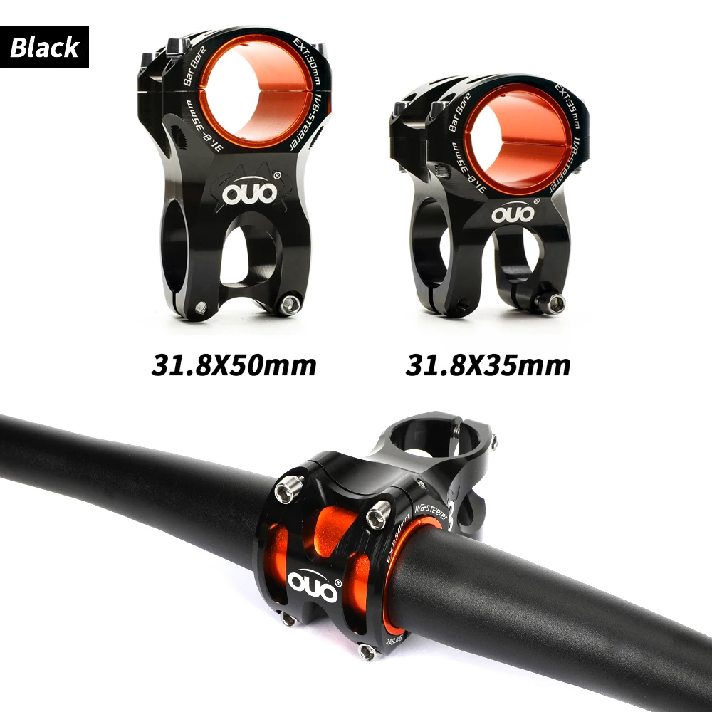 

OUO MTB Stem CNC 35mm 31.8mm Handlebar Barbore Mountain Bike Bar Riser 0 Degree Enduro 28.6mm Steerer DH AM Bicycle Accessories