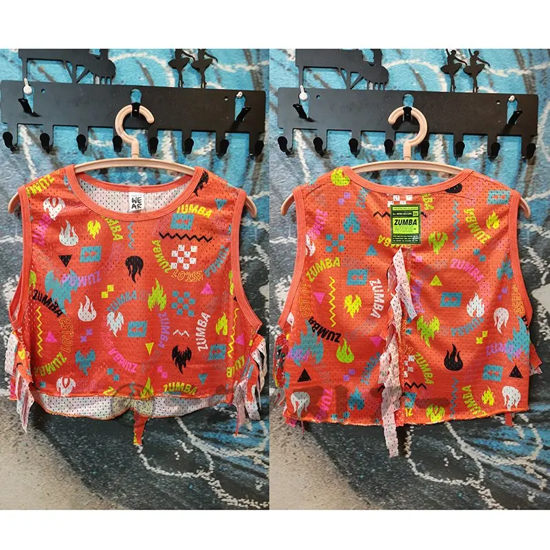 

DIY personality Zumba wear new cheap ladies yoga wear aerobics running wear fitness wear zumba wear t-shirt Christmas sports top