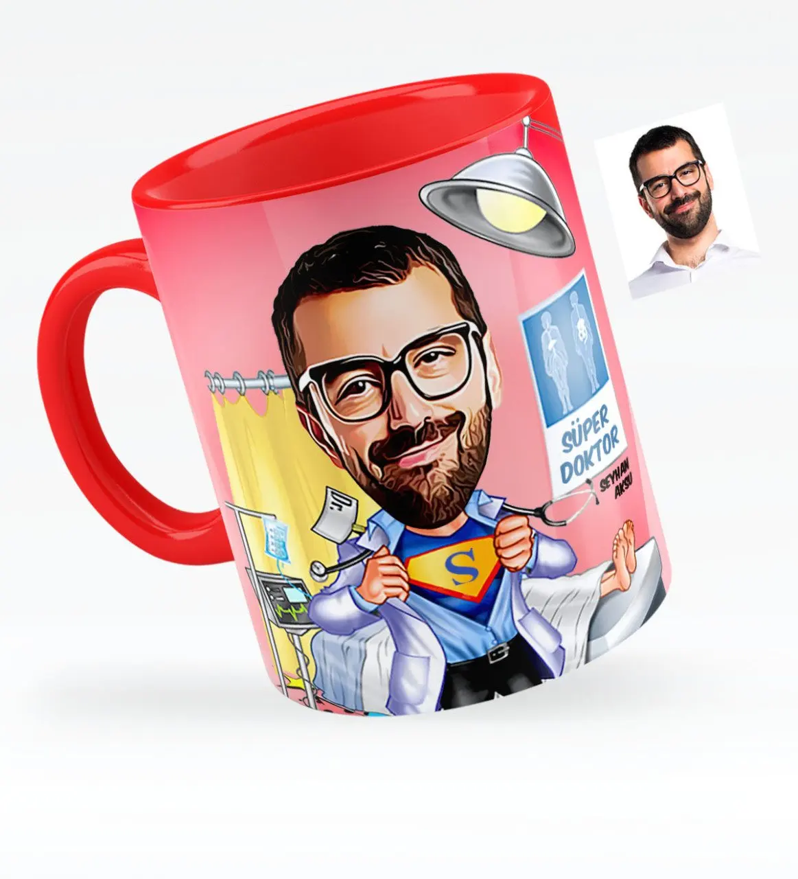 

Персонализированные Mr доктор карикатура красная кружка чашка-2
