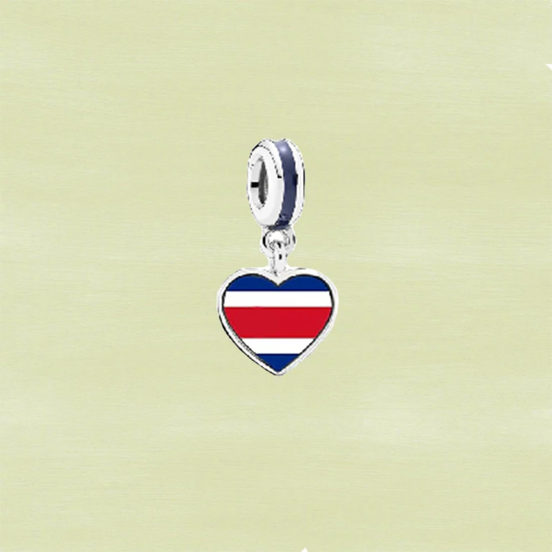 

2021 New S925 High Quality New S925 Sterling Silver Flag Heart Pendant Chic Fashion Personality All-match To Send Girl Souvenirs