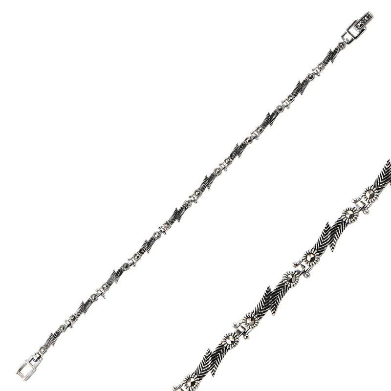 

Silver 925 Sterling Marcasite Sterling Bracelet
