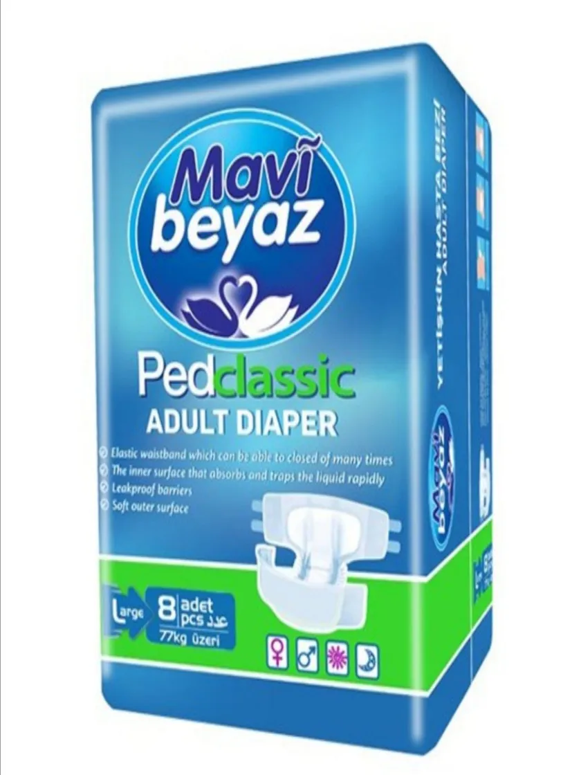 

Seek Adult Diaper High Absorbency Keeping the Skin Dry Comfort Anatomical Design, protection 8 Pcs L Size 77 + Kg Available)