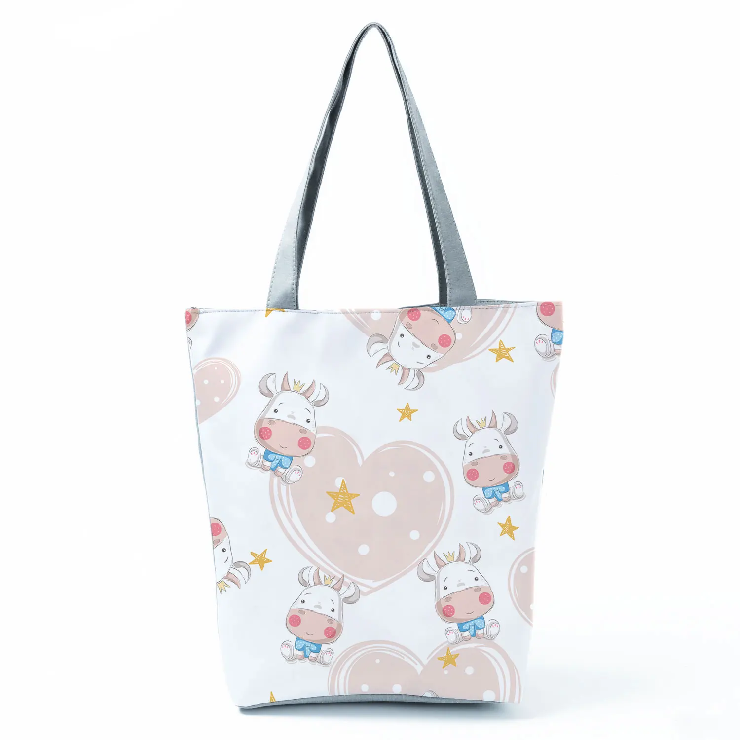 

Animal Love Fashion Shoulder Bag Ladies Cartoon Cute Cow Beach Bag Eco Friendly Eco Reusable Shopping Bag All-MAtch Women Bag