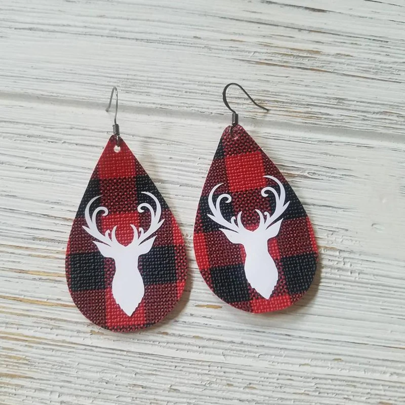 Заказные серьги лесоруба футбольной команды Искусственные из кожи красные и