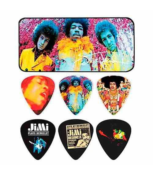 JH-PT01M Jimi Hendrix Experienced Медиаторы 12шт средние в коробочке Dunlop | Спорт и развлечения