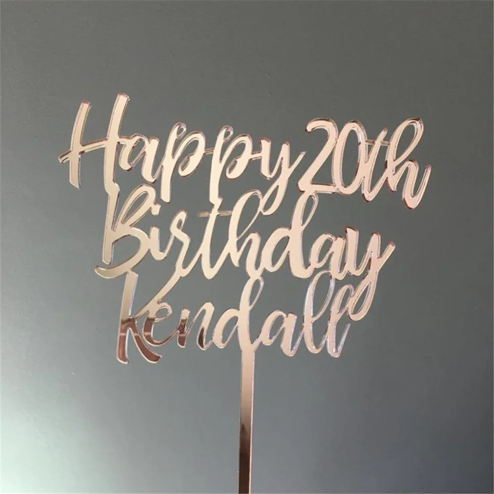 Изготовленный На Заказ Топпер для торта С Днем Рождения с возрастным именем