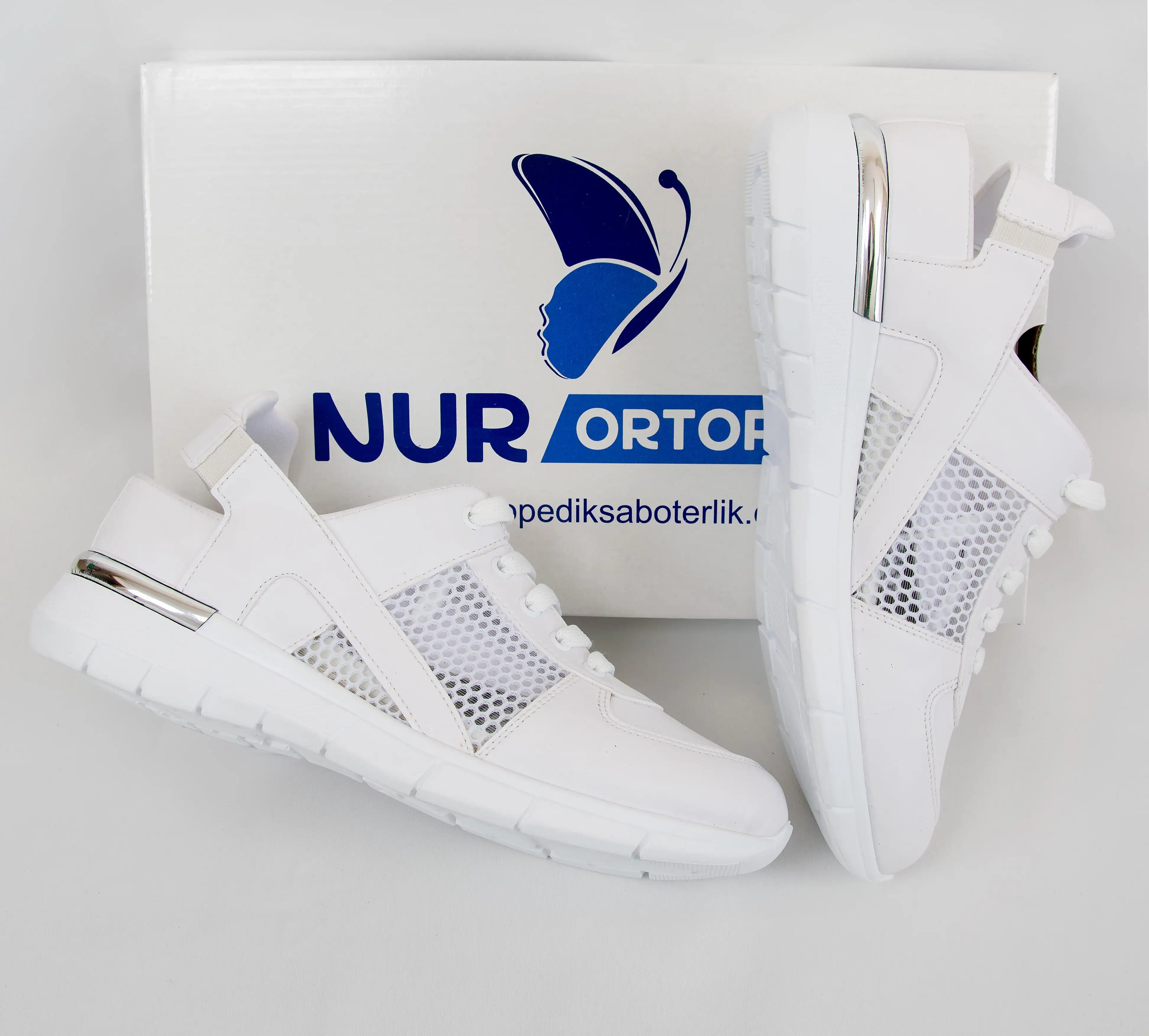 

Nur Ortopedi Mesh White Color Orthopedic Sport Sandals