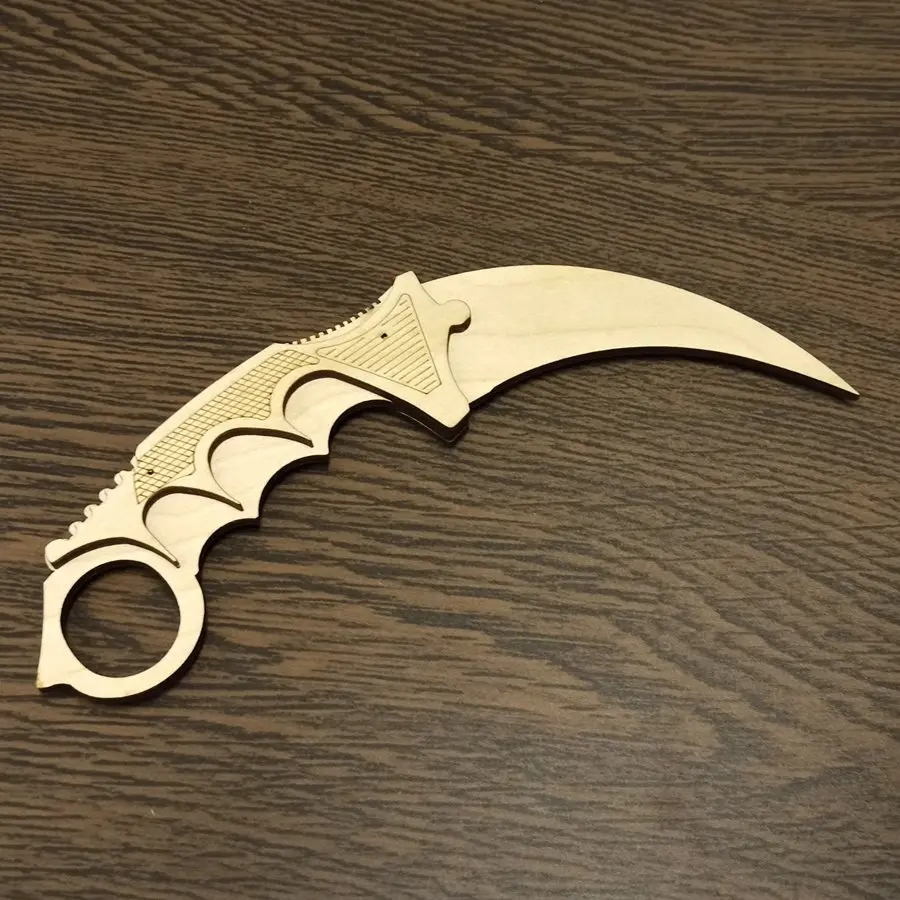 Нож karambit №3 CS:GO дерево фанера 1:1 собранная модель игрушка заготовка для