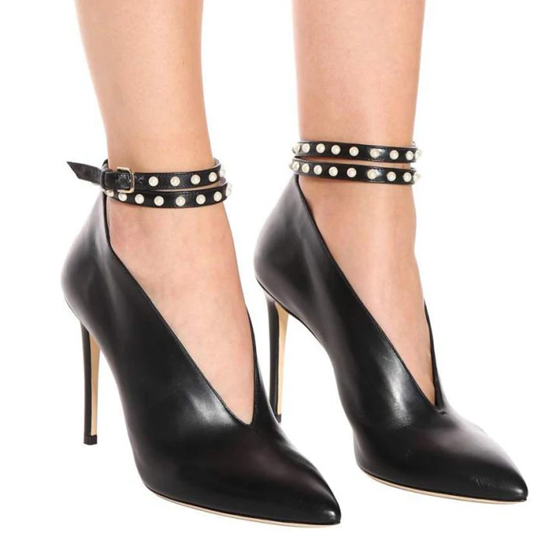 Брендовые женские туфли привлекательные с острым носком на высоком каблуке