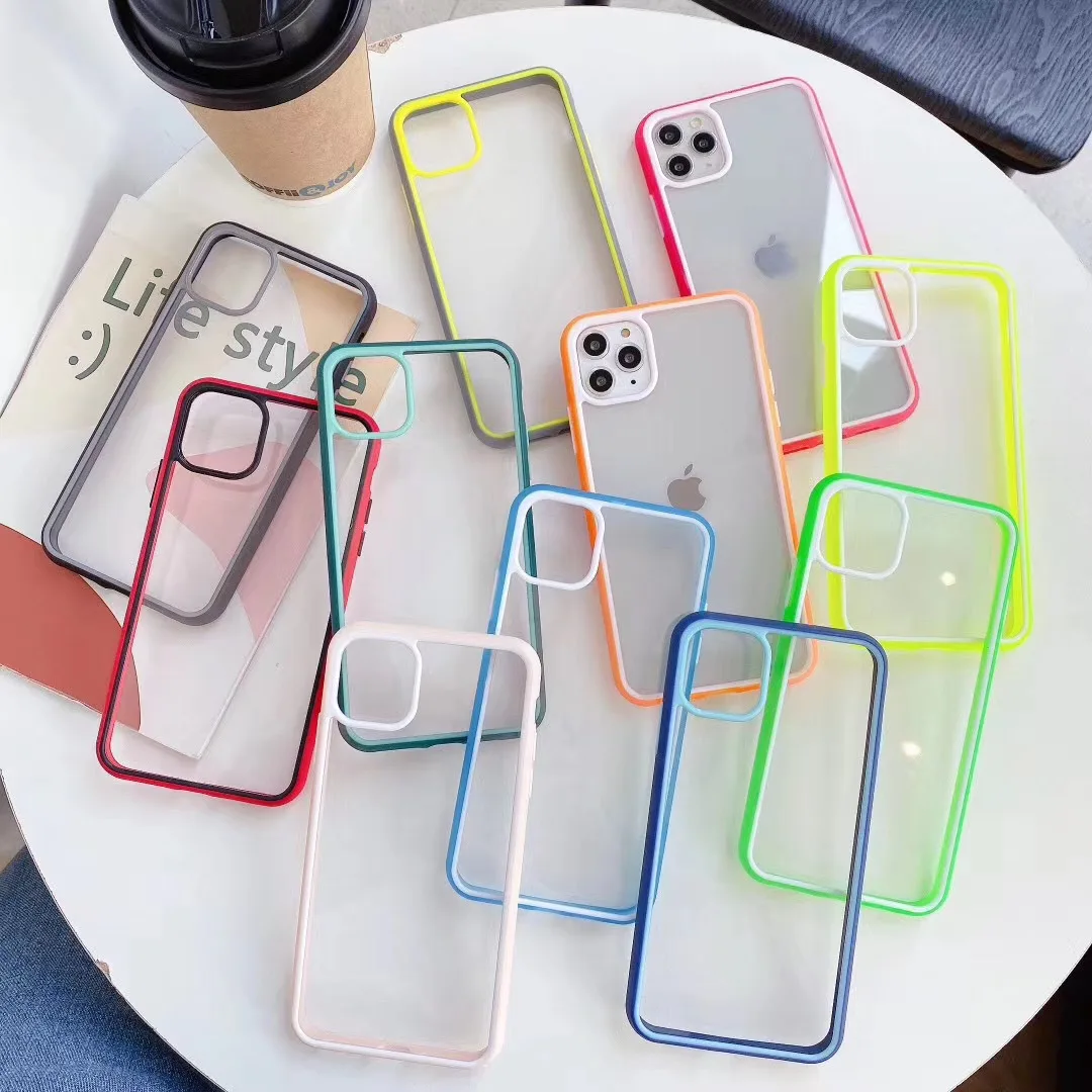 

Fashion Shockproof Phone Case For iPhone 11 12 13 Pro XS MAX X XR SE 7 8 Plus Purple blue Soft TPU Clear cover