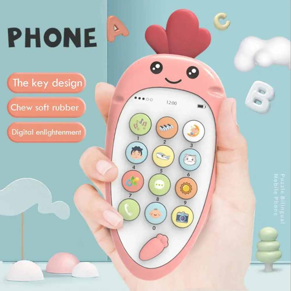 Электронная игрушка мультфильм телефон детский мобильный телефон Обучающие игрушки музыка ребенок младенец Прорезыватель телефон