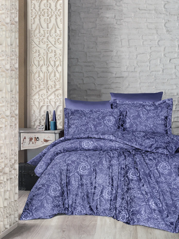 

Maxhomen Azura Floral Jacquard Sateen Duvet Cover Set