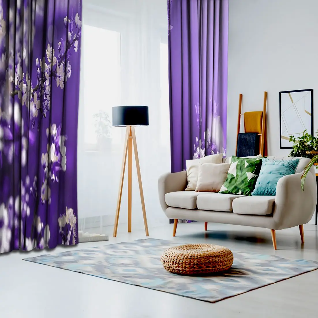 Занавеска Цветущая абрикосовая ветка фруктовое дерево цветы Весенняя Цветочная