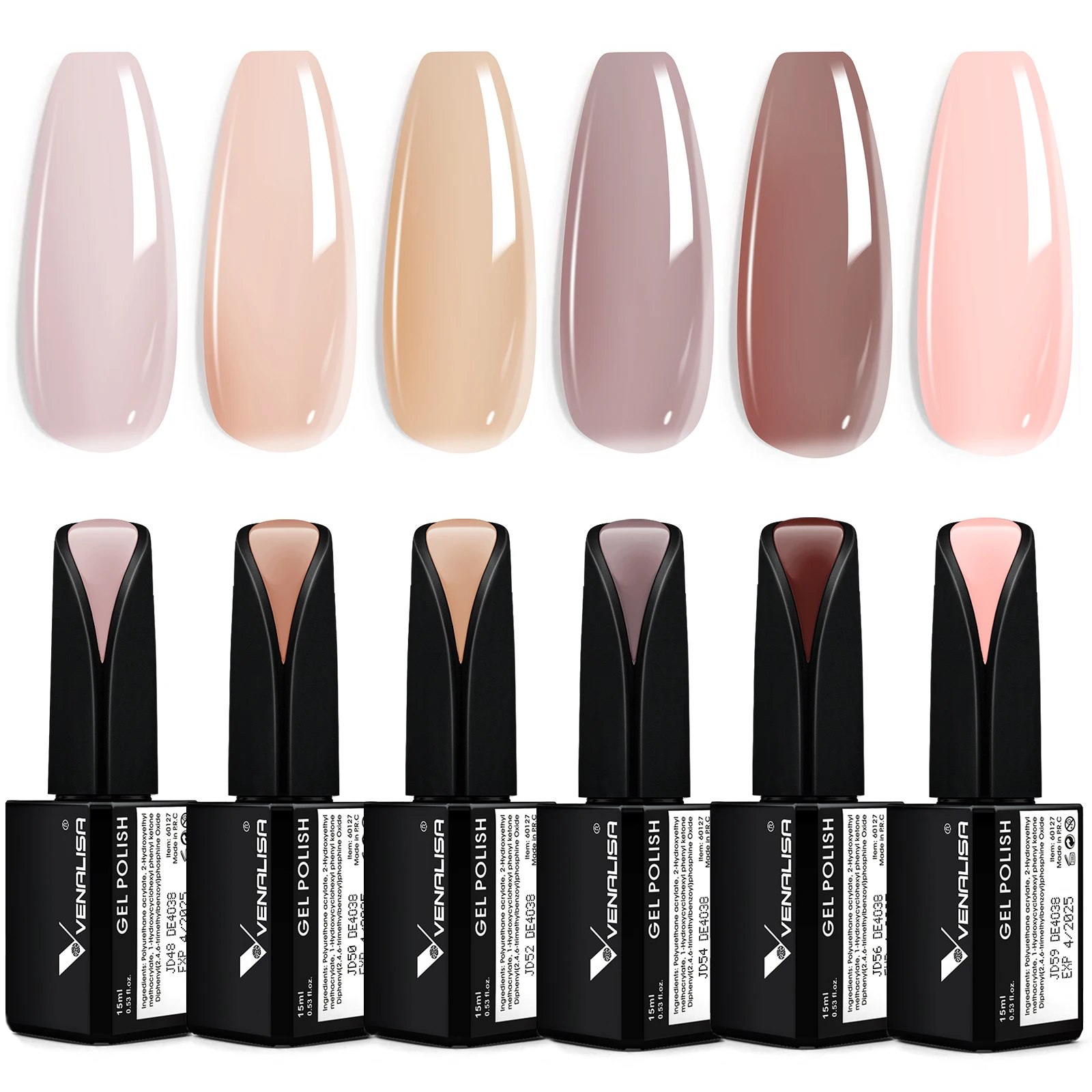 Набор гель-лаков VENALISA для ногтей 15 мл полупрозрачный Камуфляжный Французский