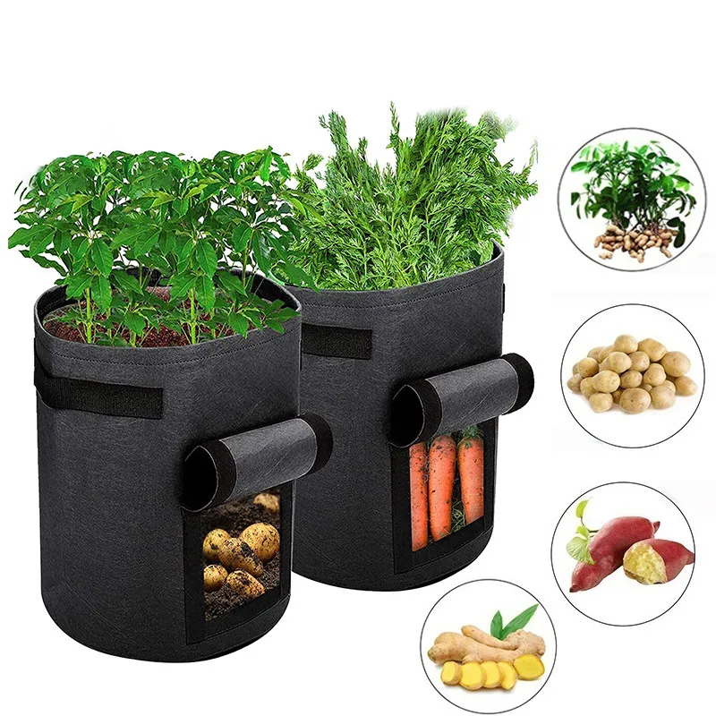 

Felt Planting Bag Potato Cultivation Planting Non-woven Bags Garden Pots Planters Vegetable Fruit Planting Bags Grow Bag Farm