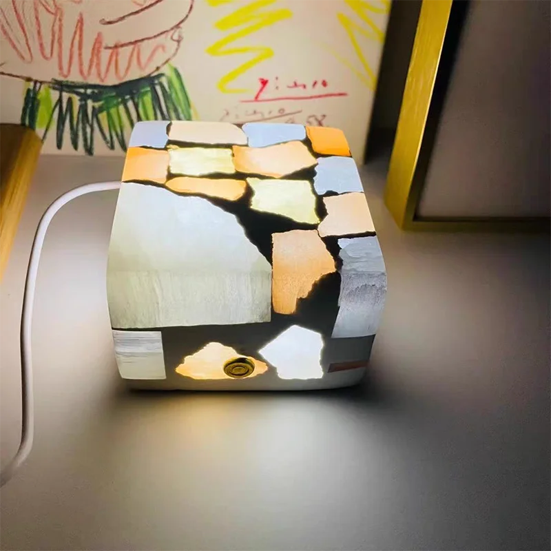 Прозрачный пластырь ручной работы со сломанным светом кубик сахара конфеты