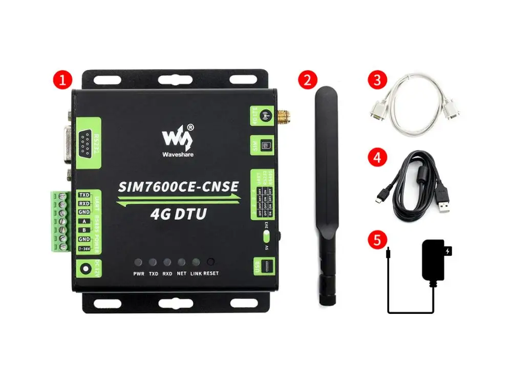 Waveshare промышленный класс SIM7600CE CNSE 4G DTU RS232/485/TTL до LTE для Китая Юго Восточной