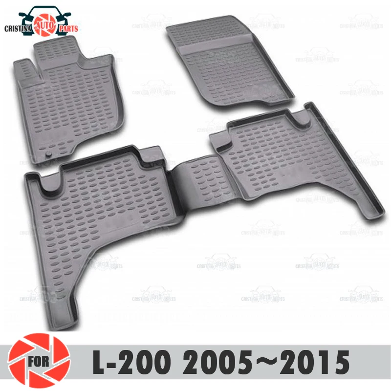 Коврики для Mitsubishi L200 2005~2015 коврики Нескользящие полиуретановые грязезащитные