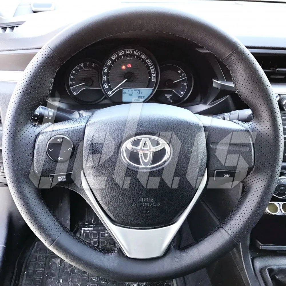 Braid steering wheel genuine leather Toyota Auris II 2012-2018G. A. (steering without factory skin black) # kt-0064 | Автомобили и