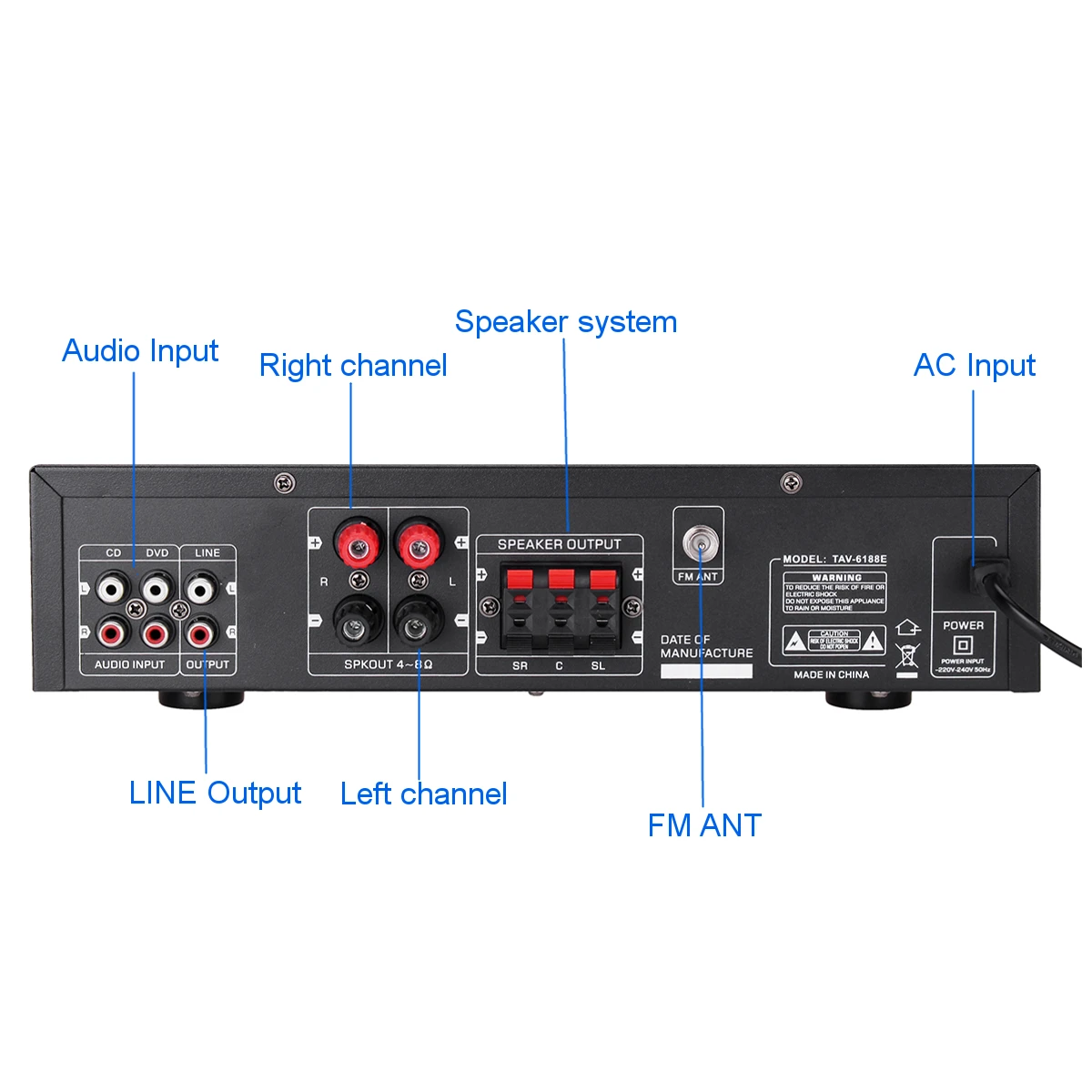 200 Вт Bluetooth 5 0 Аудио Усилитель EQ стерео домашний кинотеатр AMP для автомобиля и дома