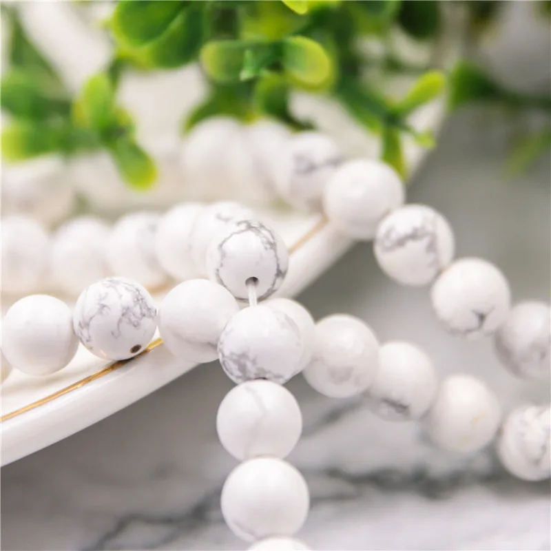 Натуральный Полудрагоценный камень Howlite круглые бусины из ниток 8 мм для