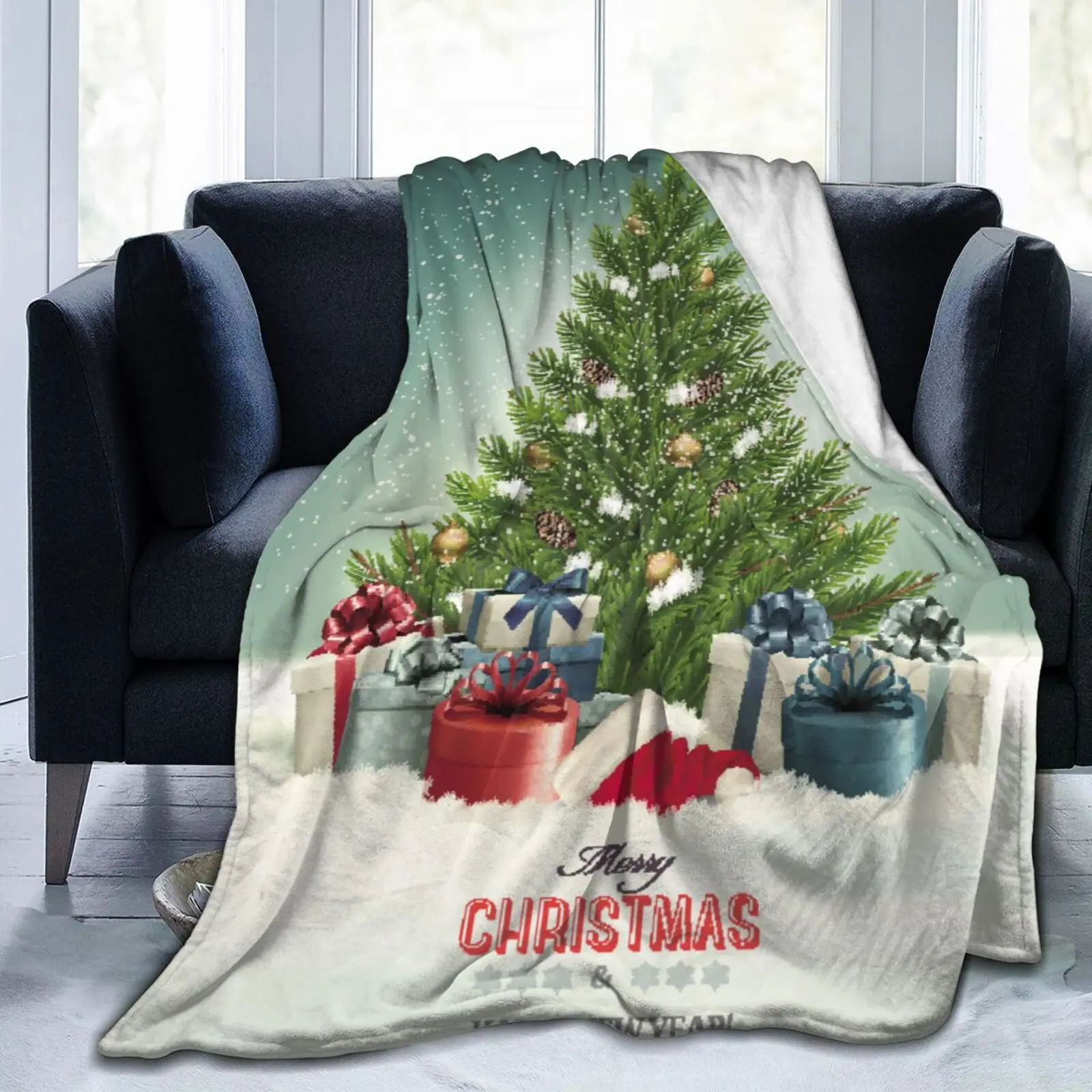 

Christmas Theme Bohemian Xmas New Age Tie Dye Soft Cozy Fleece Blanket Dropship Wholesale Family Winter Flannel Throw Homedecor
