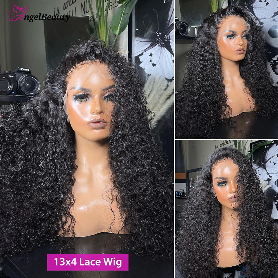 Hd Transparent 13x4 Lace Front Human Hair Wigs For Women Brazilian Deep Wave Remy Lace Frontal Wigs Deep Curly Lace Closure Wigs