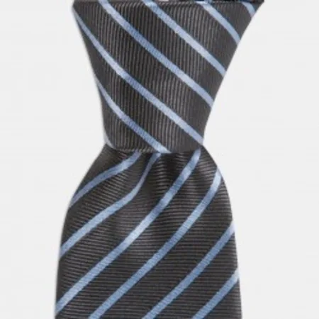 

Blue stripe gray silk tie 67828399