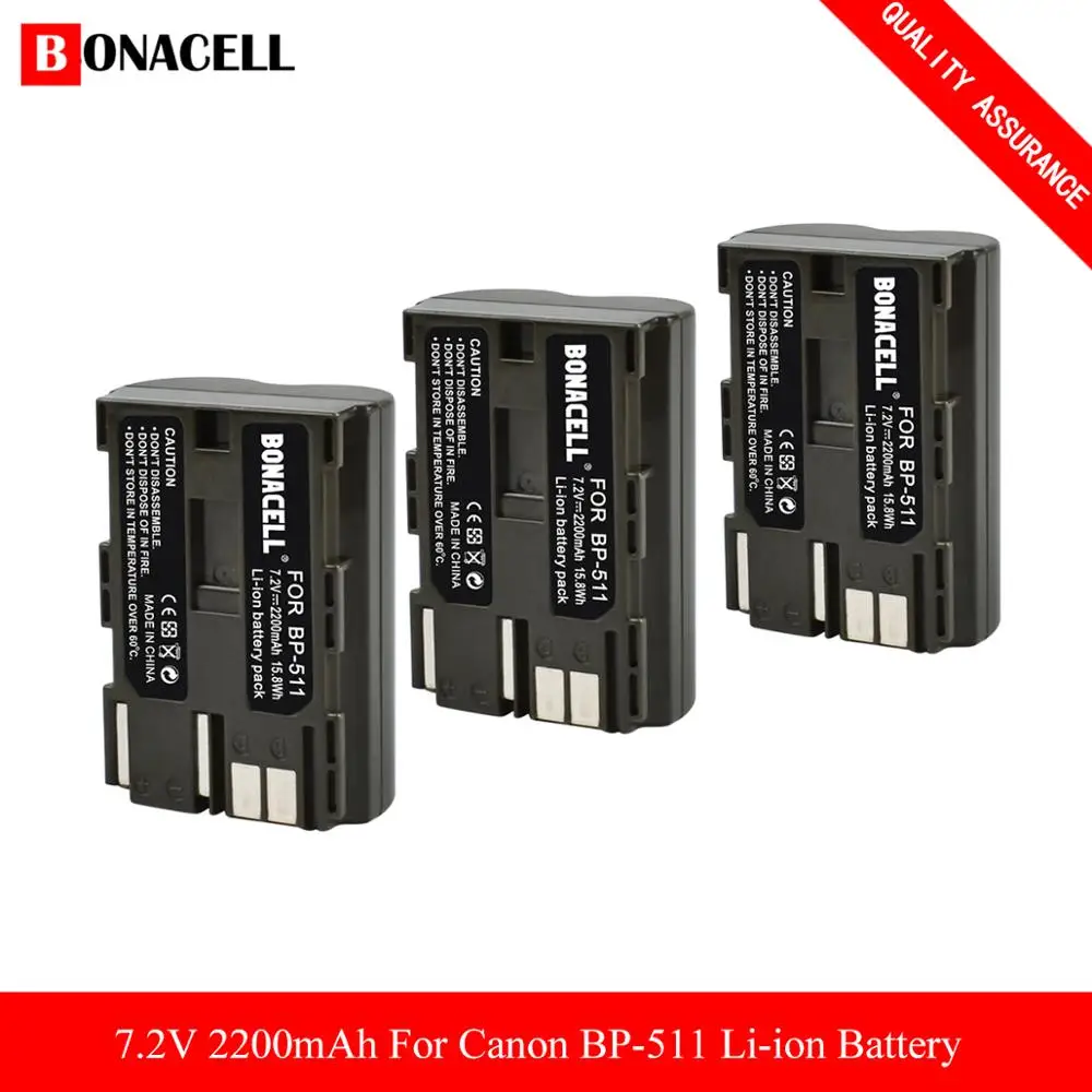 Аккумуляторная батарея bonacell для камеры литий ионная 7 4 В Canon EOS 300D 5D 20D 30D 50D 40D 10D