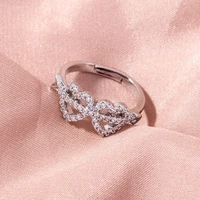 cupids arrow of love crystal rings for women silver color adjustable womens rings female trendy wedding jewelry accessories