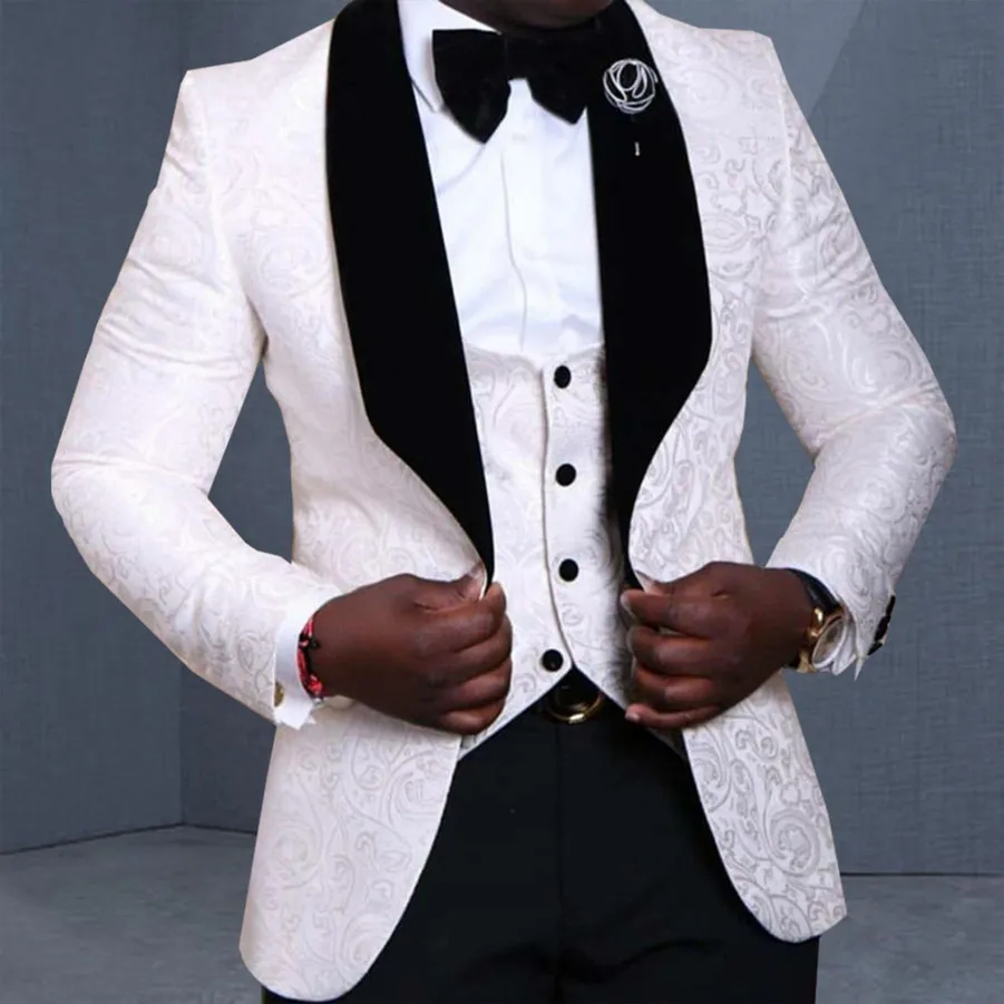 

2021 Best Selling Cheap Groomsmen Shawl Lapel Groom Tuxedos Red/White Men Suits Wedding Best Man Bridegroom Jacket+Pant+Tie+Vest