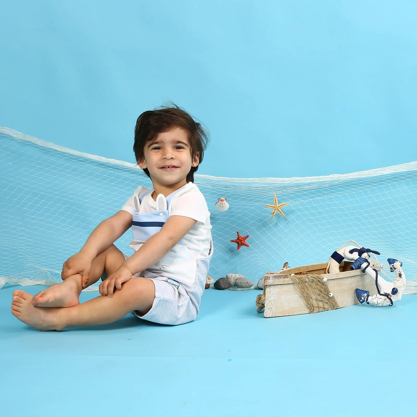 Ebebek HelloBaby/футболка для маленьких мальчиков с принтом Маленький Фишер Комплект
