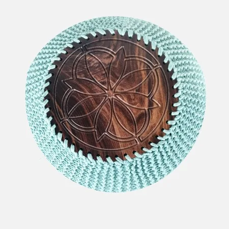 

Blue Knitted Pouf Pouf Chair Crochet Cotton Pouffe Pouf Ottoman Round Pouf Pouffe Coffe Table Pouf FootStool Floor Cushion