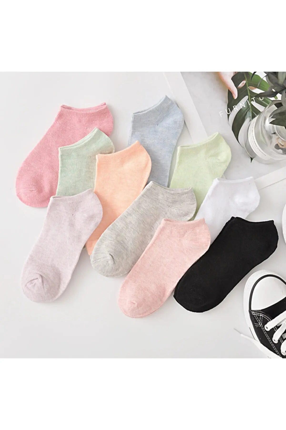 8 Pairs of Cotton Economic Mixed Color Women's Booties