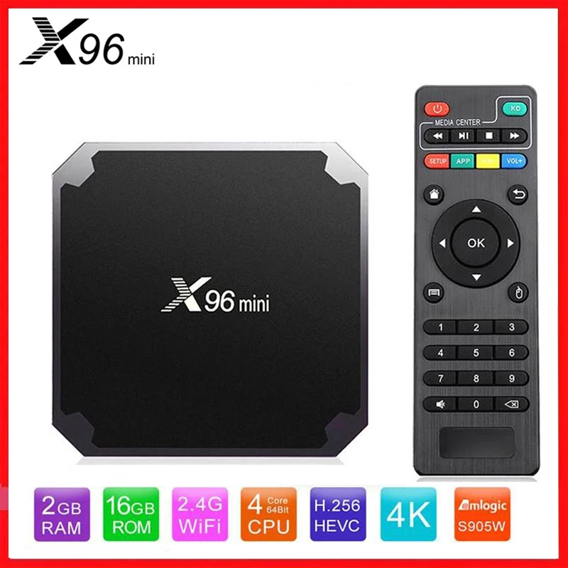 Смарт ТВ бокс x96 mini приставка с Android 9 0 четырехъядерный Amlogic S905W 2 4 ГГц Wi Fi ГБ 16 1 8