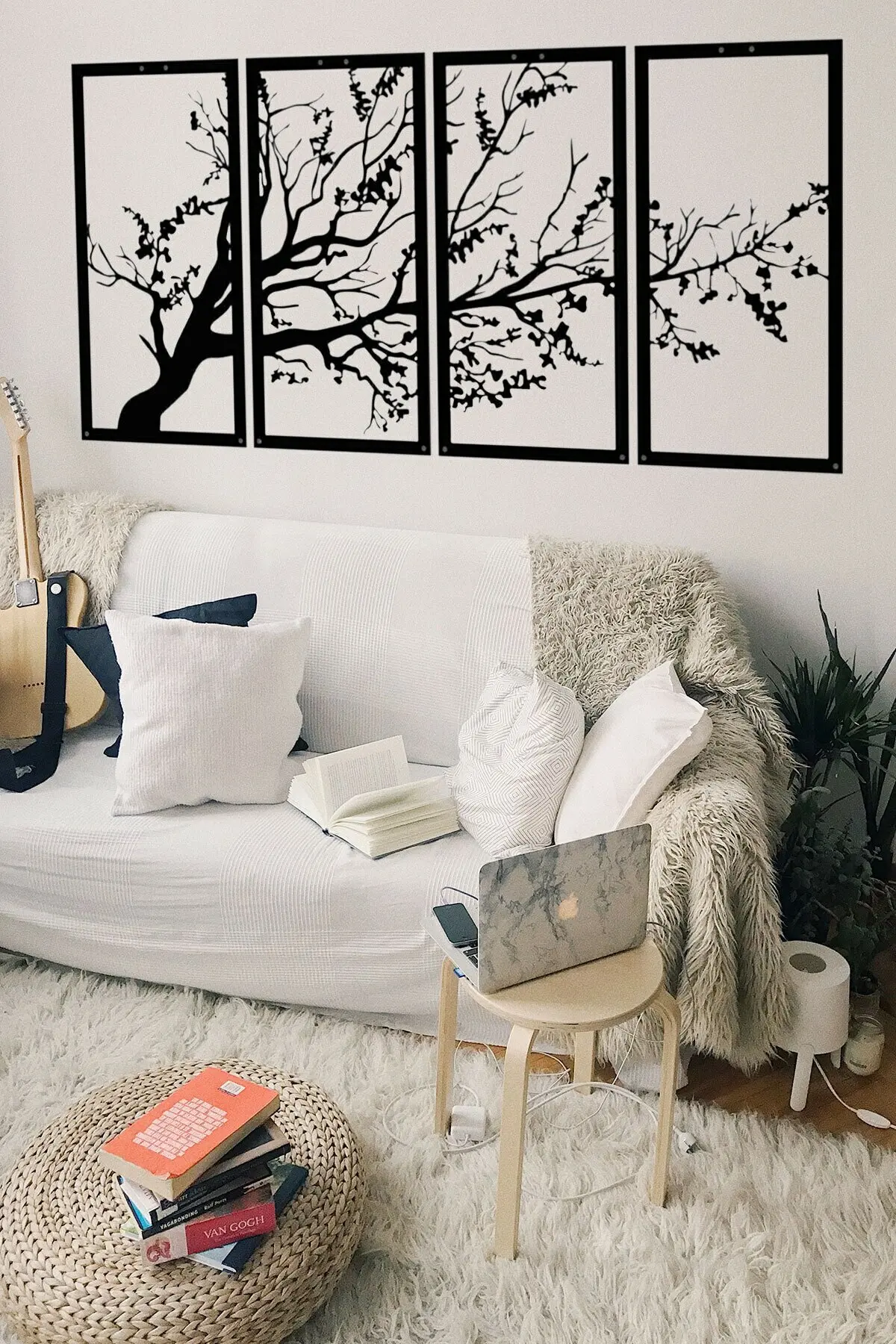 

Домашний декор для стен, черная древесина, МДФ, осень, 4 шт., рамка с деревом жизни, подарок, для особого случая, друг