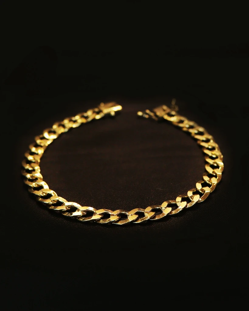 

ELO JUNTINY 8 MM Identical to 18K Gold Old Coin Bracelet (Eternal Guarantee in Color) Does Not Rust, Does Not Darken