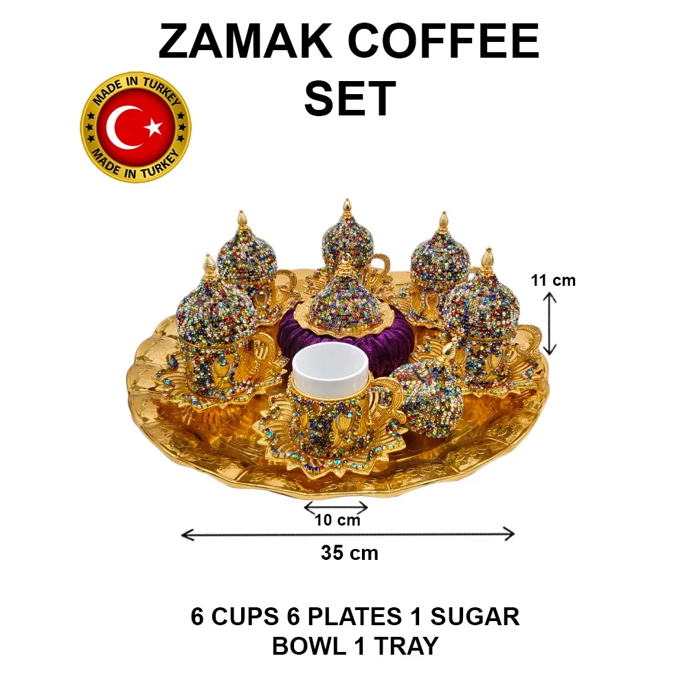 

Teapot cupset turkish traditional zamak team made in turkey b-1100
