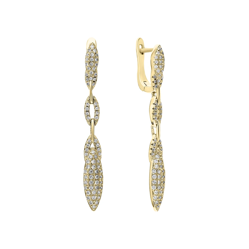 Серебряные серьги с фианитами SUNLIGHT | Украшения и аксессуары