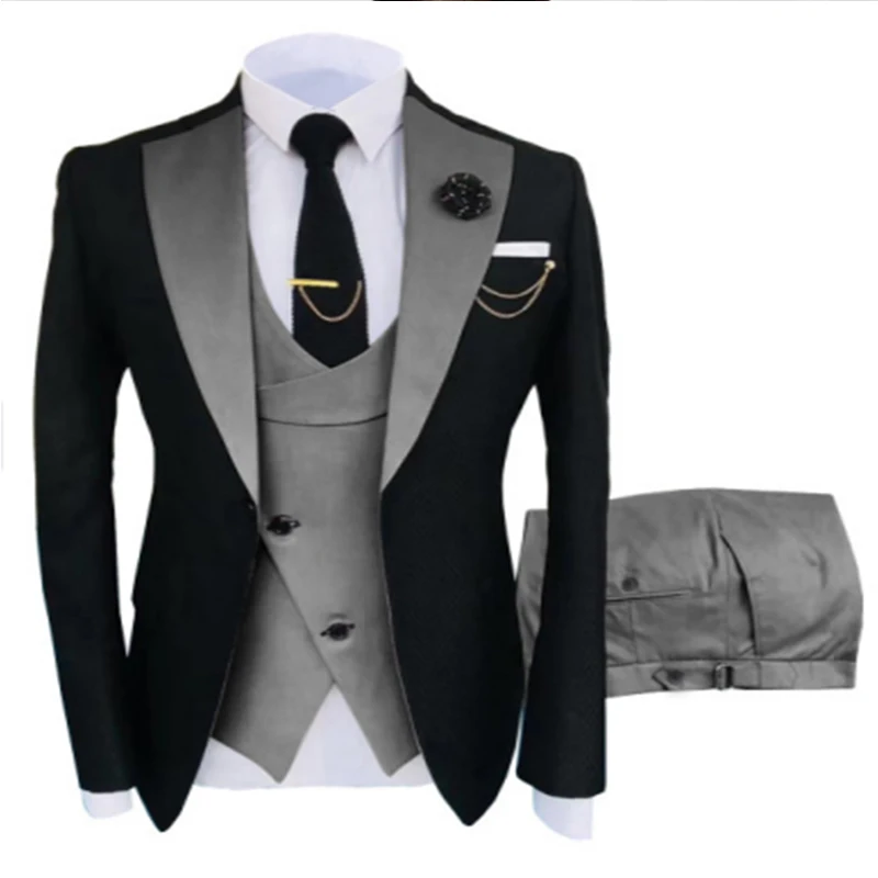 

2022 Tailor-Made Wedding Men Suits Slim Fit Tuxedo Suits Groom Prom Blazer Terno Masculino Suits 3 Pieces (Jacket+Pant+Vest)