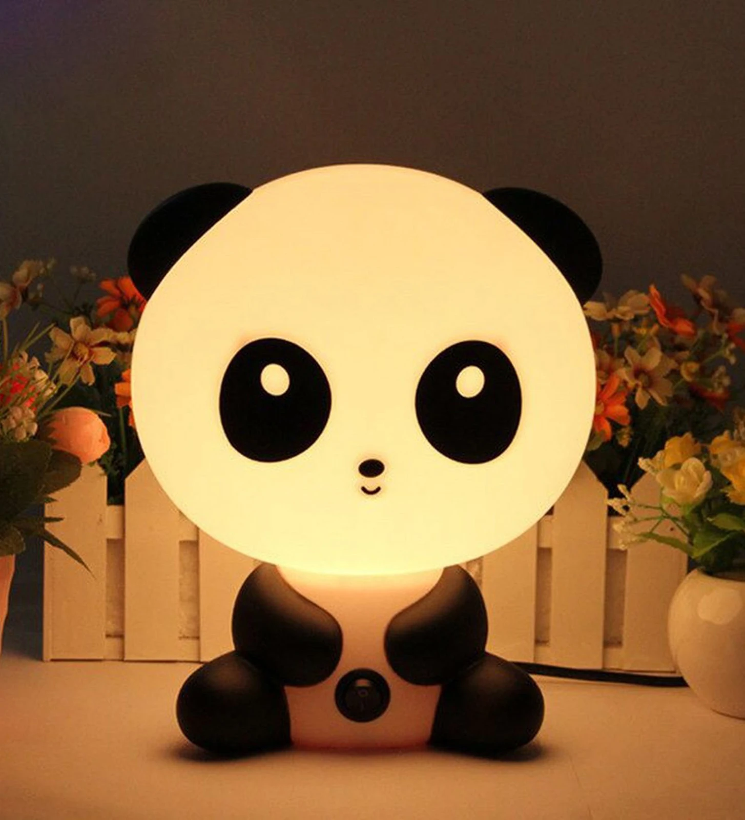 Cute Panda Night Lamp Led Children Night Light For Kids ABS Bedroom Decor Gift Animal Home Accessories Decoration Lights Gift