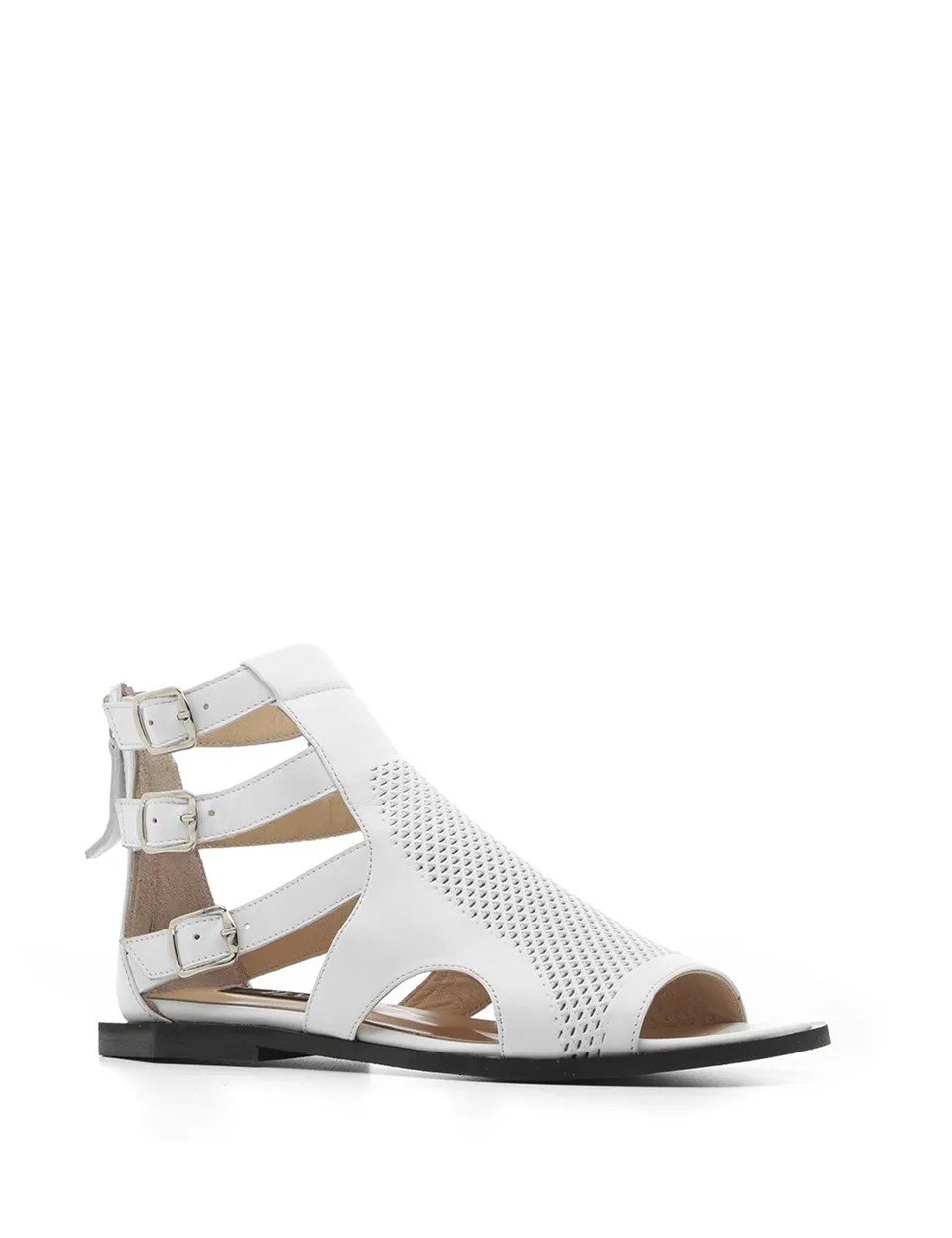 

ILVi-Genuine Leather Handmade Mila Women's Sandal White Leather Women Shoes 2020