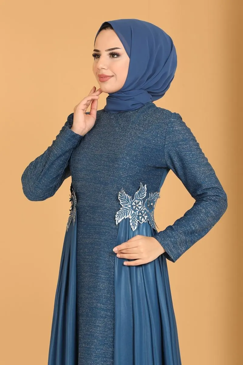 Цветочная детализированная мусульманская одежда, вечернее платье, Турецкая мусульманская Мода, мусульманский Мусульманский Стиль, Рамада...