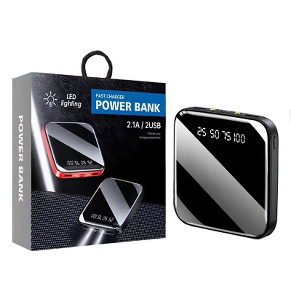 

PINZHENG Power Bank 20000mAh Fast Quick Charge Mini Powerbank Double USB Mirror Power Bank For iPhone Xiaomi Huawei Powerbank