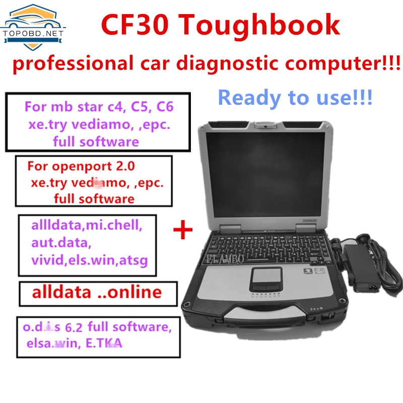 

Профессиональный автомобильный диагностический Ноутбук P-anasonic cf30 Toughbook cf-30 ноутбук с 2 ТБ SSD 4 Гб ОЗУ может работать с mb star c5 alldata