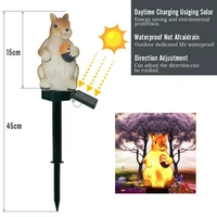1pc squirrel and owl ornament solar light with led garden lights solar powered lamp home outdoor yard garden creative solar lamp
